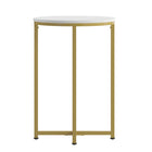 Flash Furniture Hampstead Collection End Table with Matte Gold Frame - White-White Laminate Finish