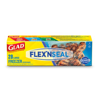 Glad Flex'n Seal Freezer Storage Bags - Large - 28 Pack-Freezer Zipper Bags