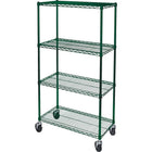 Kleton Wire Shelf Cart, Epoxy Finish, 48" x 80" x 24", 800 Lbs. Capacity-Capacity: 800 lbs.