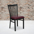 Flash Furniture HERCULES Series Black School House Back Metal Restaurant Chair - Burgundy Vinyl Seat-Welded Joint Assembly