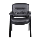 Nicer Furniture Black Leather Metal Leg Guest Chair-Executive side chair, good for waiting area, conference room