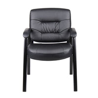 Nicer Furniture Black Leather Metal Leg Guest Chair-Executive side chair, good for waiting area, conference room
