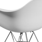 Flash Furniture Alonza Series Plastic Chair with Chrome Base - White-Chrome Base with Bracing