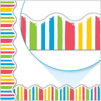 TREND enterprises, Inc. Bold Strokes Stripes Terrific Trimmers - 12 Pack-Decorative pre-cut paper border for displays and crafts