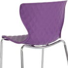 Flash Furniture Lowell Contemporary Design Purple Plastic Stack Chair-Ergonomically Contoured Design
