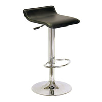 Winsome Single Airlift Swivel Stool with Black Faux Leather Seat-Adjustable seat height is 22.68" to 30.79" high