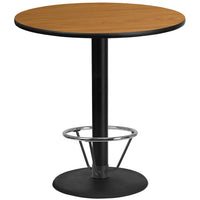 Flash Furniture Laminate 42" Round Base Round Table, Natural (XURD42NTTR24B4F)-Bar height hospitality table