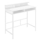 Monarch Specialties 7701 48" Computer Desk - White/White Standing Height-Computer desk standing high in a white finish featuring a small hutch and 2 open storage shelves