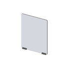 Mark Maker Modular Sneeze Guard Front - 23.5" W x 31.5" H panel 1/4" Clear Acrylic -2 4" aluminum bottom rails - no pass through-Attach modular panel sides to extend the length of your divider using Plastic Living Hinges (Flex Hinges).
