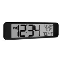 Marathon Watch Ultra-wide Clock with Atomic Accuracy - Black-Size: 3.5” tall time digit display making it easy to read