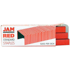 JAM Paper Standard Size Colourful Staples, Red, 5 Pack (335reg)-Red