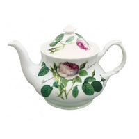 Roy Kirkham Teapot, Redoute Rose-Redoute Rose Traditional Teapot Fine Bone China.