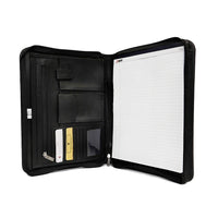 Ashlin AUGUSTIN Executive Zippered organizer Portfolio Black-Interior has 9 card slots, plus 1 ID pocket.