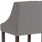 Flash Furniture Carmel Series 30" High Transitional Tufted Walnut Barstool with Accent Nail Trim - Dark Grey Fabric - 2 Pack-Footrest provides better sitting experience