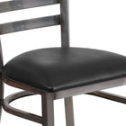Flash Furniture HERCULES Series Clear Coated Ladder Back Metal Restaurant Chair - Black Vinyl Seat - 2 Pack-Welded Joint Assembly