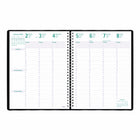 Blueline Dec 2022 - Dec 2023 Timanager Weekly/Monthly 7-Day Planner - Black - 11"H x 8-1/2"W - English-Twin-wire binding with black soft Castillan vinyl jacket