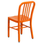 Flash Furniture Orange Metal Indoor-Outdoor Chair-Orange Powder Coat Finish
