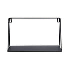 Truu Design Iron Floating Wall Shelves, Set of 2, 13.5 x 5 inches, Black-Purpose: perfect for holding items such as candles, succulents, reed diffusers, Figurines in any living space
