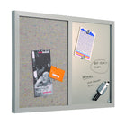 MasterVision Combo Silver Dry-Erase & Gray Fabric Bulletin Board - 18" x 24"-Thick pearl fabric surface for pinning important documents and memos