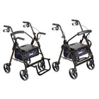 Drive Medical Duet Transport Wheelchair Rollator Walker, Black-26. 00"L x 25. 50"W x 31. 50"H