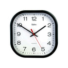 GBC Bates ST-BK Square Thinline Quartz Wall Clock with Black Frame - Black Frame - 9"-Wall mount clock with square black frame and white face