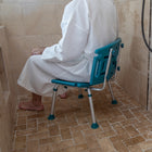 Flash Furniture HERCULES Series Adjustable Teal Bath & Shower Chair with Extra Large Back-11