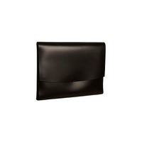 JAM Paper Italian Leather Portfolio With Snap Closure, 10.5 x 13 x 0.75, Black, Sold Individually (2233317452)-Black