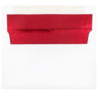 JAM Paper Enveloppes A10 à lâ€™intérieur en papier métallisé, blanc/rouge, 50/paquet-Enveloppe blanche à l’intérieur en papier métallisé rouge
