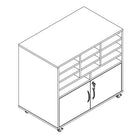HDL SA-84-3220 Subra Series Machine Cabinet with Paper Organizer, Grey-Organize printer, fax, and multi-purpose machines together with paper supplies