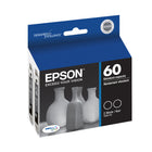 Epson 60 Black Ink Cartridges, 2 Pack (T060120-D2)-Sharp text and brilliant colour for high-quality results; fast-drying ink