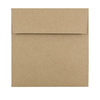 JAM Paper 5.5 x 5.5 Square Envelopes, Brown Kraft Paper Bag Recycled, 50 Pack (46317108I)-Brown Kraft paper bag recycled envelope