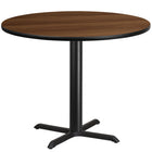 Flash Furniture – Table ronde en stratifié noyer de 42 po avec base de 33 x 33 po noire fini poudré (XURD42WAT3333)-Table d'hospitalité