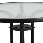 Flash Furniture 31.5" Round Tempered Glass Metal Table-Base Size: 22"W