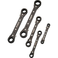 Dynamic Tools 5 Piece SAE Double Box End, Reversible Ratcheting Wrench Set, Straight-Contains: 1/4"x5/16", 3/8"x7/16", 1/2"x9/16", 5/8"x11/16", 3/4"x7/8"