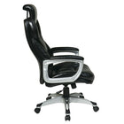 Office Star Worksmart Executive Chair with Adjustable Headrest, Black-Seat: 21.5"W x 19"D, Back: 21.5"W x 27.5"H