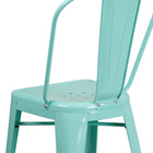 Flash Furniture 24" High Mint Green Metal Indoor-Outdoor Counter Height Stool with Back-Seat Size: 14''W x 14''D