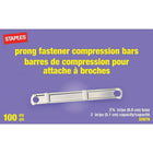 Staples Prong Fastener Compression Bars - 2-3/4" Base - 100 Pack-Secure loose papers quickly and easily