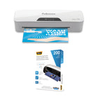 Fellowes 9.5” Laminator Value Bundle with 200 Letter 3 Mil Pouches-Laminates up to 9.5 documents