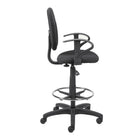 Staples Extended Height Stool with Arms, Black-Moulded back provides stability and promotes good posture