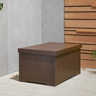 TRINITY EcoStorage 70 Gallon Oudoor Deck Box, Espresso Brown (THBBR-3108)-Reinforced overhanging lid design ensures that water stays out