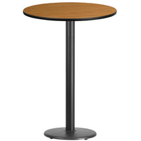 Flash Furniture – Table bistro ronde en stratifié fini naturel de 30 po avec base circulaire de 18 po (XURD30NTTR18B)-Table d'hospitalité à hauteur de bar