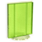 Azar Displays 20" x 16" Pegboard Counter Unit, Green Translucent (700500-GRE)-Two-sided display stands on a clear plastic revolving base, providing easy customer access