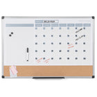 MasterVision Tableau de calendrier effaçable à sec 3 en 1 - 24 po H x 36 po l - cadre argente-7