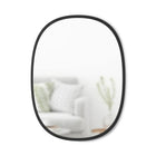 Umbra Hub Mirror Oval 18" x 24" - Black-Large Oval Mirror: Hub Oval Mirror, is a large oval mirror with a contemporary rubber frame that looks great in any room