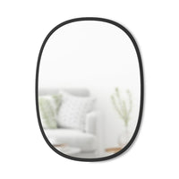 Umbra Hub Mirror Oval 18" x 24" - Black-Large Oval Mirror: Hub Oval Mirror, is a large oval mirror with a contemporary rubber frame that looks great in any room