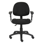 Nicer Furniture Fabric Deluxe Posture Task Chair - Adjustable Arms-Nylon swivel 5-star base with double wheel casters; padded seat covered in durable tweed fabric