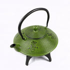 Tao Tea Leaf Large Cast Iron Tea Pot with Stand, Loose Leaf, 1.15L, Green-Green colour with stand