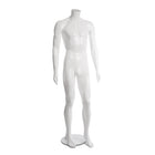 Can-Bramar PL Adult 2-in-1 Full Body and Headless Male Unbreakable Mannequin  - 73"H - Glass Base -  Glossy White-2 in 1 full body and headless mannequin
