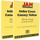 JAM Paper Vellum Bristol Index Cardstock, 8.5 x 11, 110lb Canary Yellow, 2 packs of 50 (816917020g)-Colour: Yellow