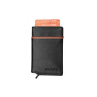 Champs Leather RFID Secure Case Wallet - Black-2 exterior credit card slots to carry your most important cards and ID